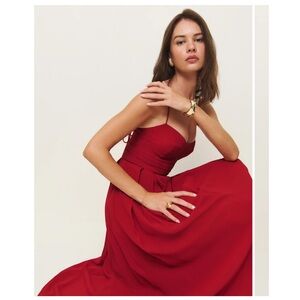 Reformation Red Midi Dress